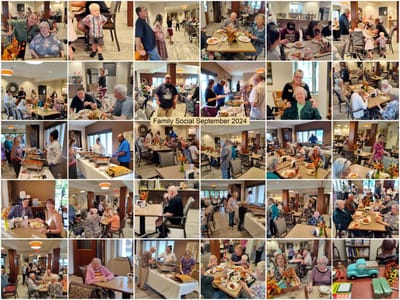 Residents enjoying a meal at a community event