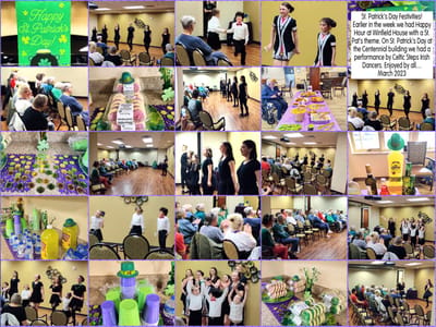 Residents enjoying a St. Patrick's Day event.