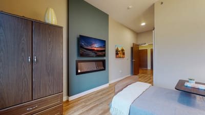 Cozy interior view of a resident room.