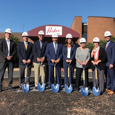 Groundbreaking ceremony with staff and community members