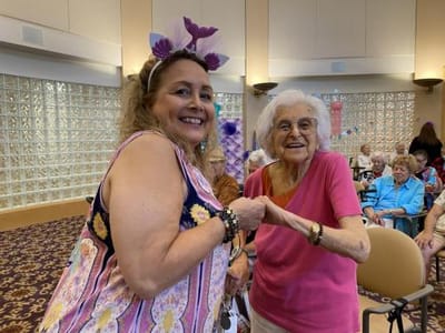 Residents engaging in an enjoyable activity together.