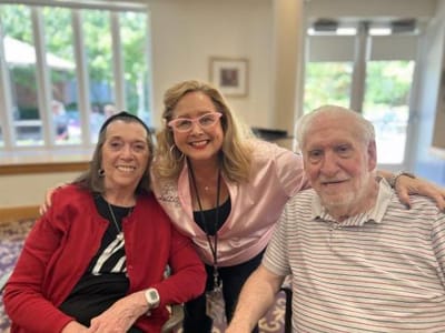 Engaging residents enjoying time together in the common area.