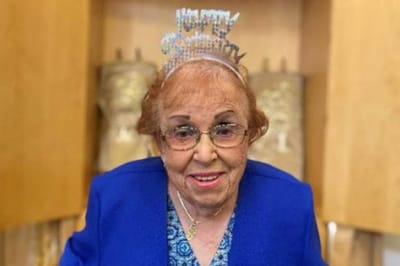 Resident celebrating with a birthday crown.