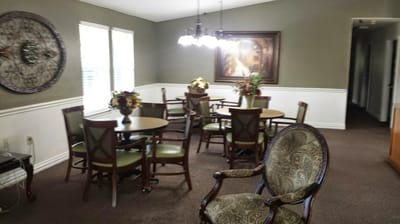 Common area with tables and chairs.