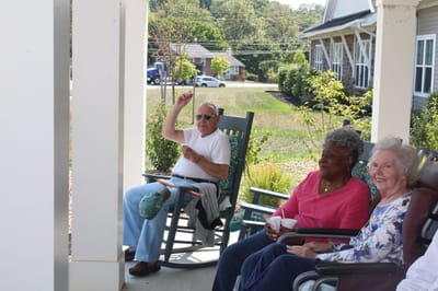 Residents enjoying their time on the porch