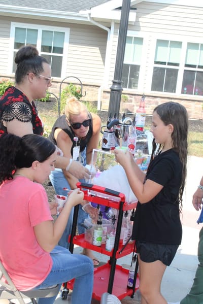 Residents and visitors enjoying an outdoor activity.