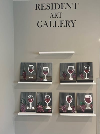 Art gallery featuring resident artwork