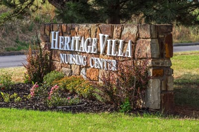 Entrance sign for Heritage Villa Nursing Center