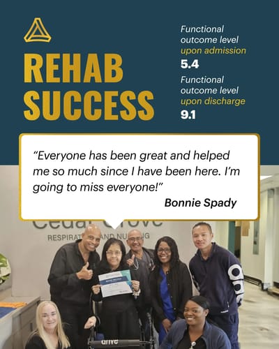 Celebration with residents and staff in common area