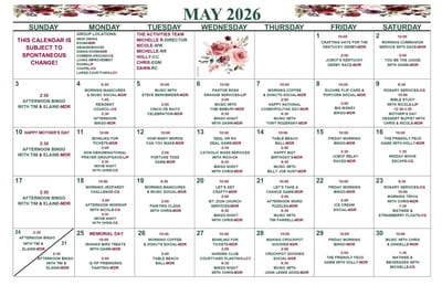 May 2026 activity calendar
