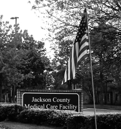 Exterior sign of Jackson County Medical Care Facility