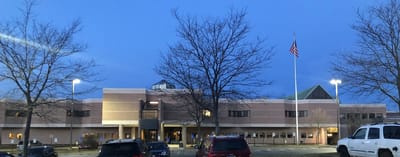 Exterior view of Jackson County Medical Care Facility at dusk