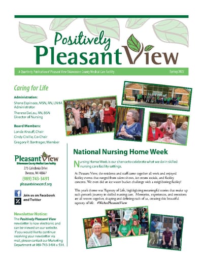 Residents and staff participating in activities together.