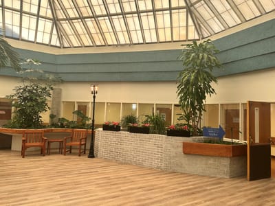 Interior common area with plants and seating