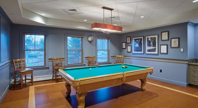Interior view of a billiards room