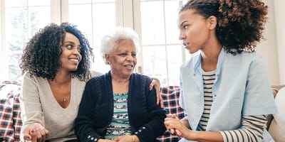 Parker at Monroe, nursing home in Monroe Township, NJ — Three women engaging in conversation in a cozy setting