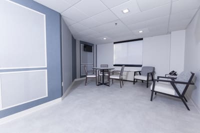 Bright interior space with minimal furnishings