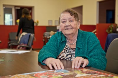 Resident engaged in an activity at the center