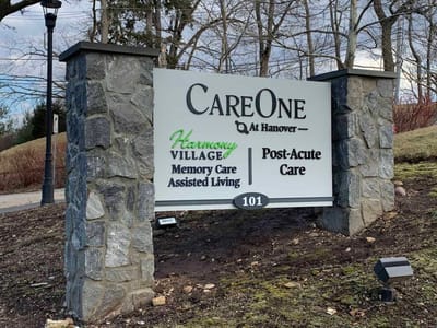 Exterior sign of CareOne at Hanover facility