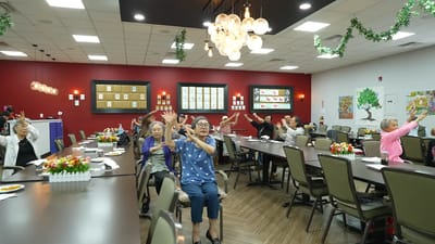 Residents engaged in an activity in a common area