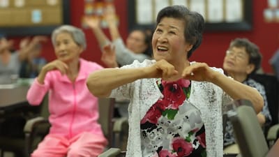 Residents participating in a joyful activity session