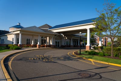 Front entrance of a senior living facility