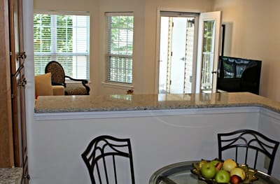 Bright interior view of a facility common area