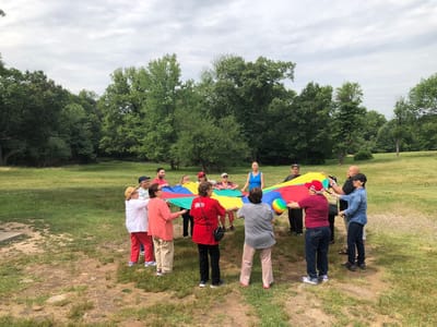 Residents engaging in a recreational outdoor activity