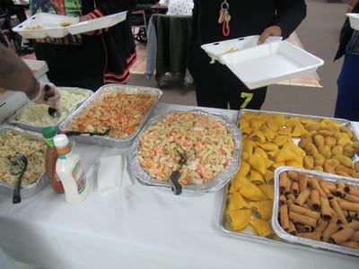 A diverse spread of food served at a gathering