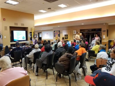Residents engaged in an activity in a common area