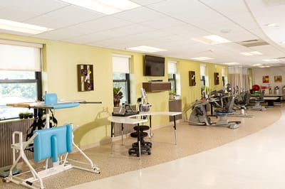 Therapy gym with equipment for rehabilitation