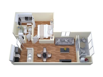 Floor plan of a residential unit