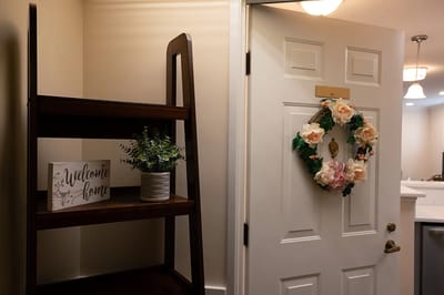 Welcoming interior entrance with decor