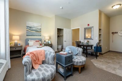 Cozy interior of a resident room with stylish decor