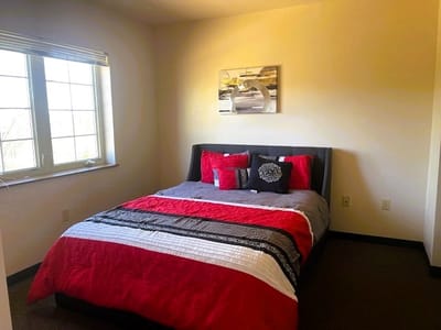 Cozy private resident room with a bed and decor