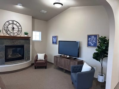 Cozy common area with seating and decor