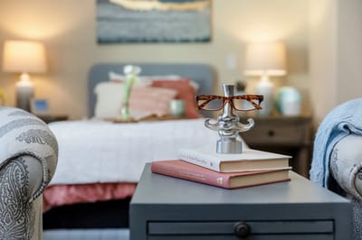 Cozy interior of a resident's room with personal items