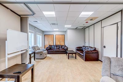 Common area with comfortable seating and natural light