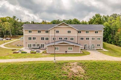 Exterior view of a assisted living facility building