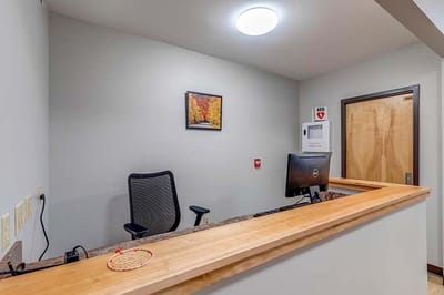 Reception desk area in a nursing facility