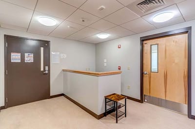 Reception area in a nursing home facility