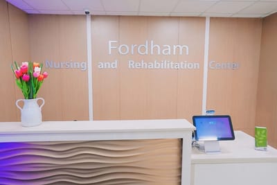 Reception area of Fordham Nursing and Rehabilitation Center