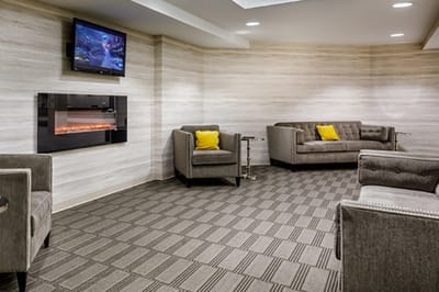 Cozy interior lounge area with comfortable seating