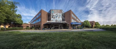 Exterior view of Northwell hospital with main entrance