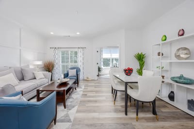 Bright and inviting common area with modern decor