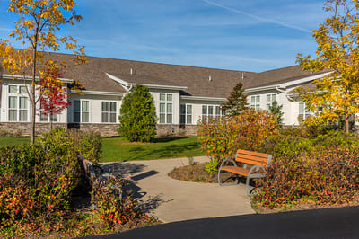 Well-maintained garden area with seating