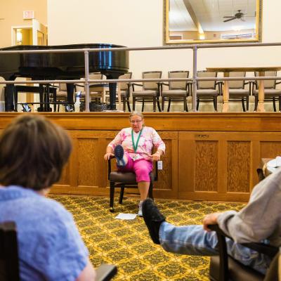 Residents participating in an activity session