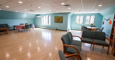 Interior common area with seating and decorations