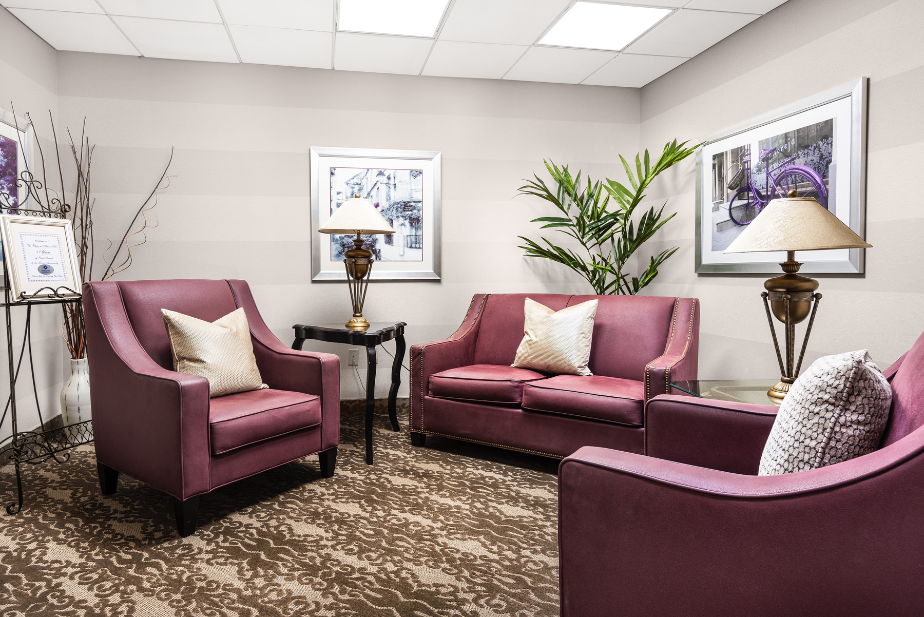 Bright common area with comfortable seating