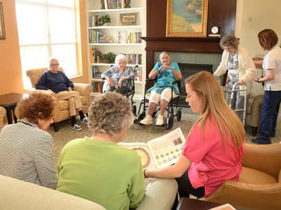 Residents engaging in an activity in a common area